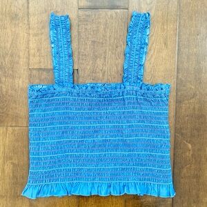 BCBGeneration BCBG adorable girly blue smocked crop top Large cottagecore